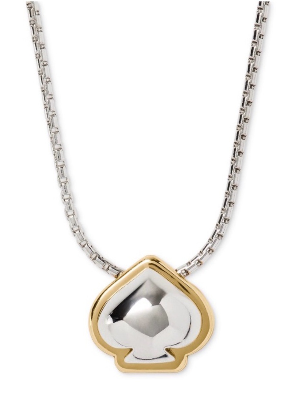 NWT! Kate Spade Two-Tone Sculpted Spade Mini Pendant Necklace